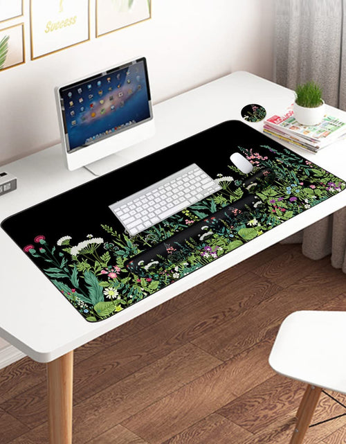 Load image into Gallery viewer, Keyboard Mouse Pad Set, Extended Mouse Pad+Keyboard Wrist Rest Support, Memory Foam Ergonomic Easy Typing, 3Pcs (35.4×15.7 In) Desk Pad Set for Home Office Study Game - Weeds
