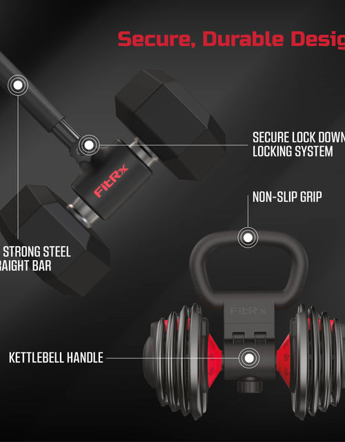 Load image into Gallery viewer, X-Bell System Dumbbells to Barbell Converter, Dumbbell to Curl Bar, Macebell and Kettlebell Handle
