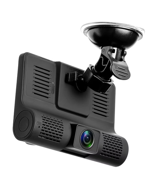 Load image into Gallery viewer, 【Triple Lens System】4" 3-Channel Dash Cam - Front/Rear/Interior Car DVR with Night Vision, 24H Parking Mode, Loop Recording
