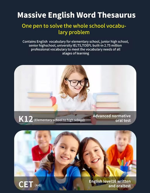 Load image into Gallery viewer, Offline Translation Pen for Teacher Student Dictionary English Intelligent Scanning Point Reading 123 Languages Translator Pen
