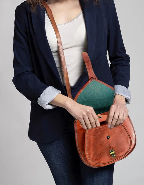 Load image into Gallery viewer, Women Leather Handbag 11" Fashion Crossbody Sling Bag Ladies Purse Travel Tote Satchel Hobo Shoulder Messenger Bag Vintage Gift by
