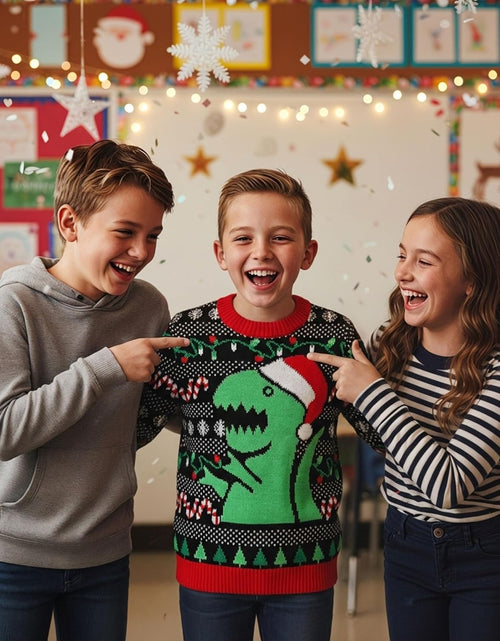Load image into Gallery viewer, Big Trex Santa Ugly Christmas Sweater for Toddler Boys 2Y - 6Y Funny Xmas Outfit
