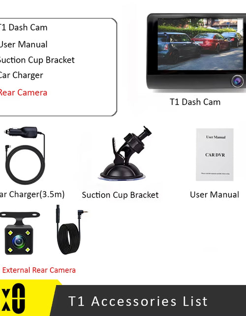 Load image into Gallery viewer, 【Triple Lens System】4" 3-Channel Dash Cam - Front/Rear/Interior Car DVR with Night Vision, 24H Parking Mode, Loop Recording
